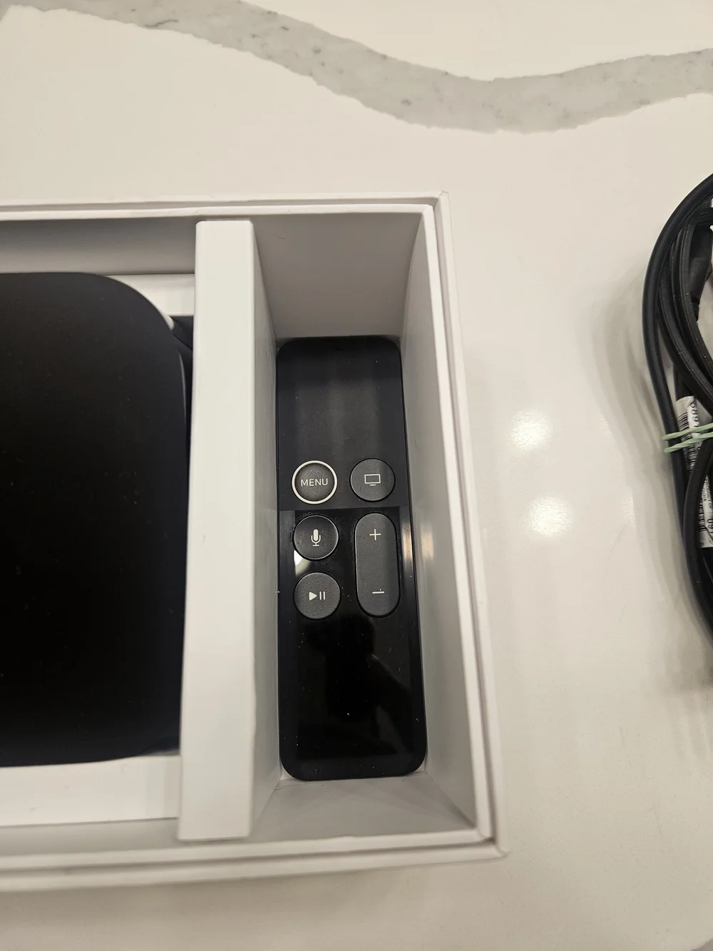 Apple TV 4K Streaming Player with Black Cable